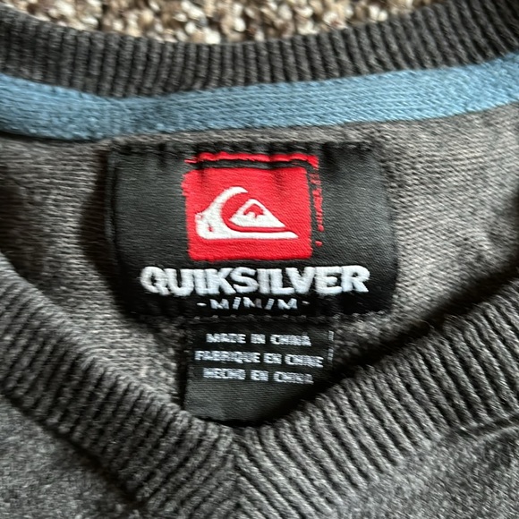 Men’s V-Neck Quicksilver Grey Sweater Medium - Picture 2 of 5